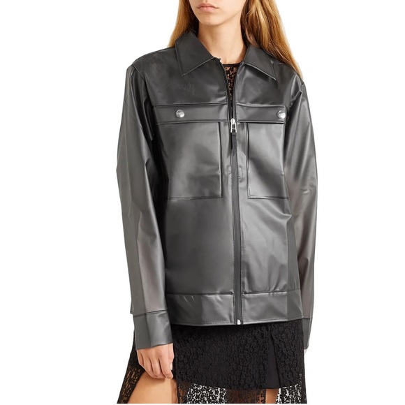 Rains Nap Boxy Black Vinyl Waterproof Rain Jacket - Picture 4 of 6